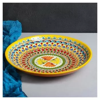 Ляган круглый риштанская керамика 32см