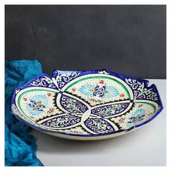 Ляган квадратный риштанская керамика 40см