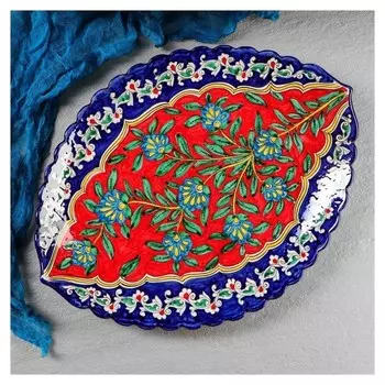 Ляган овальный рифленый "Букет" 41 см