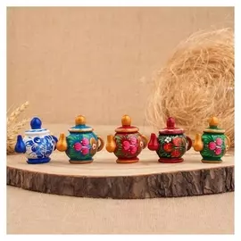 Магнит "Чайник", 5,5х4,5 см, ручная роспись