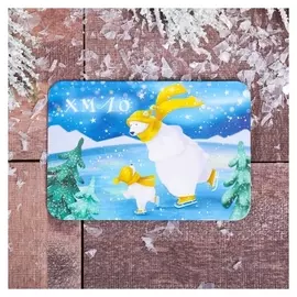 Магнит «Хмао. мишки на катке»