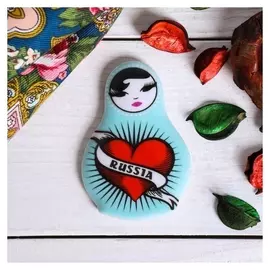 Магнит «Матрёшка. сердце»