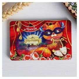 Магнит «Москва. большой театр. кошка»