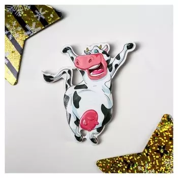 Магнит "Весёлая корова" 8,3х7 см