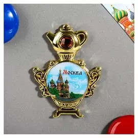 Магнит в форме самовара «Москва. собор василия блаженного»