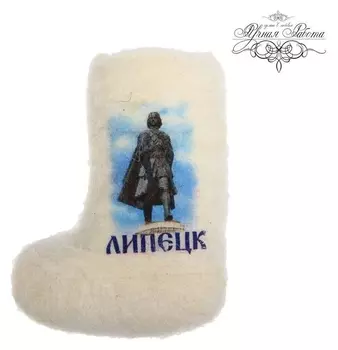 Магнит-валенок ручной работы «Липецк. пётр I»