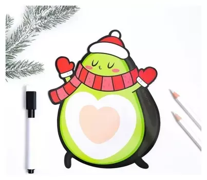 Магнитная доска с полем для записи с фломастером «Авокадо» 14.5 х 18 см