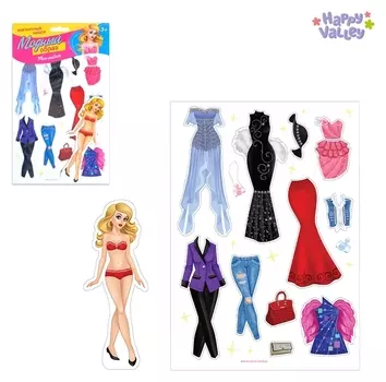 Магнитная игра Одень куклу: топ-модель