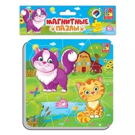 Магнитные пазлы 16 элементов «Котики»