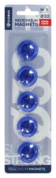 Магнитный держатель неодим.для стекл.досок глобус мн30пс 30мм 5 шт/блистер