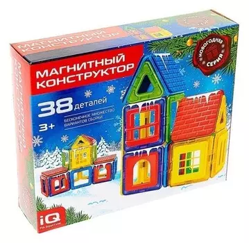 Магнитный конструктор, новогодняя серия, 38 деталей