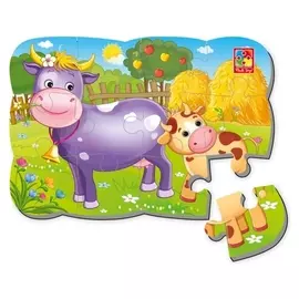 Магнитный пазл 12 элементов «Коровка»