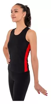 Майка-борцовка с лампасами, цвет чёрный/красный, размер 42