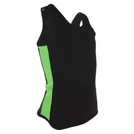 Майка-борцовка с лампасами, размер 38, цвет чёрный/лайм