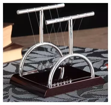 Маятник ньютона на квадратной подставке, средний, цвет бордовый