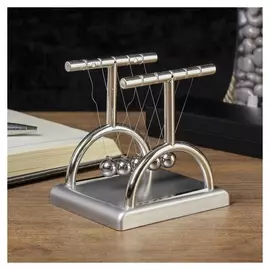 Маятник "Шары ньютона" серебро 9х9х8 см