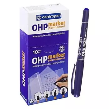 Маркер Centropen 2636 для Ohp, перманентный, 0.6 мм, синий