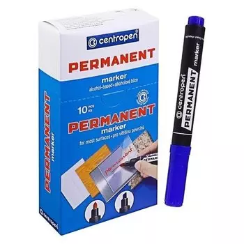 Маркер Centropen 8576, 5.0 мм, перманентный скошенный, синий