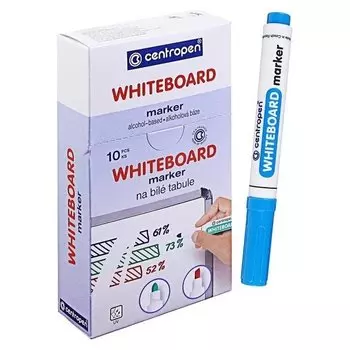 Маркер для доски Centropen 8559, 2.5 мм, пулевидный, голубой