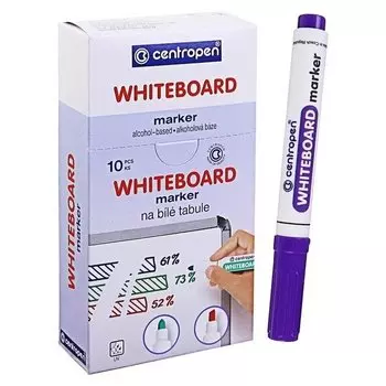 Маркер для доски, Centropen 8559, 5.0 мм, линия 2,5 мм, фиолетовый