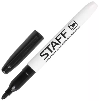 Маркер для доски Staff, черный, тонкий корпус, круглый наконечник, 2,5 мм
