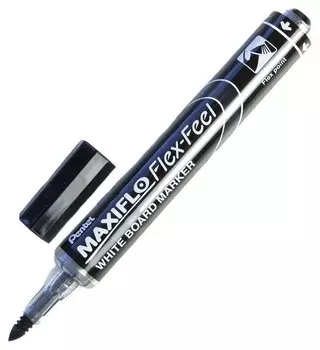 Маркер для досок Pentel Maxiflo Flex-feel гибкий након., черный, 1.0-5.0мм