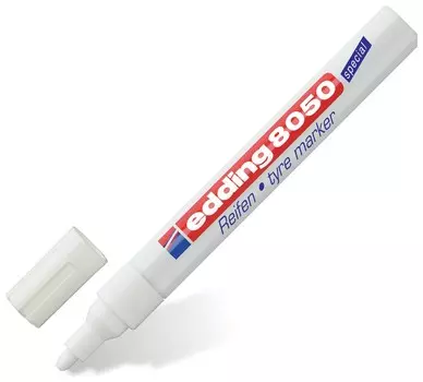 Маркер для шин и резины Edding "8050", 2-4 мм, белый, круглый наконечник