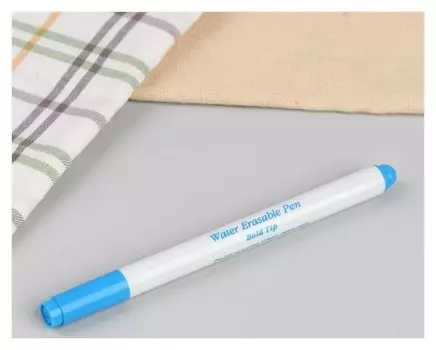 Маркер для ткани, водорастворимый, 14 см, цвет голубой