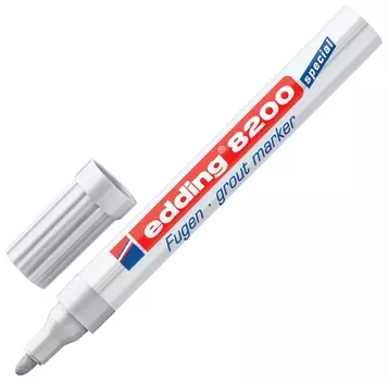 Маркер для затирки плиточных швов Edding 8200, серебристо-серый, 2-4 мм, запасные наконечники