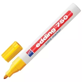 Маркер-краска лаковый Edding 750, 2-4 мм, желтый, круглый наконечник, алюминиевый корпус