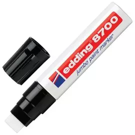 Маркер-краска лаковый (Paint Marker) Edding 8700 Jumbo, 5-18 мм, белый, скошенный наконечник, алюминиевый корпус