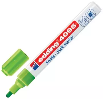 Маркер меловой Edding 4095, 2-3 мм, салатовый, сухостираемый, для гладких поверхностей