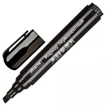 Маркер перманентный Attache черный 1,5-3мм, цвет корпус в ассорт