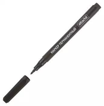 Маркер перманентный Attache черный 1 мм.