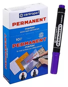 Маркер перманентный Centropen 8566, 2.5 мм, фиолетовый