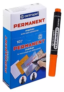 Маркер перманентный Centropen 8566, 2.5 мм, оранжевый