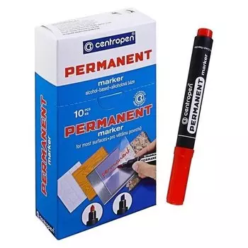 Маркер перманентный, Centropen 8566, 5.0 мм, красный