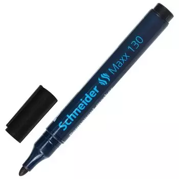 Маркер перманентный (Нестираемый) Schneider "Maxx 130", черный, круглый наконечник, 1-3 мм