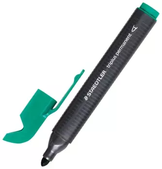 Маркер перманентный Staedtler (Германия) "Triplus", зеленый, трехгранный, круглый наконечник, 2 мм, 3552-5