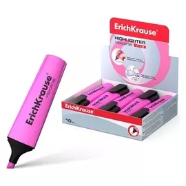 Маркер-текстовыделитель 0.6-5.2 мм, Erich Krause V-12 розовый, флуоресцентные чернила на водной основе