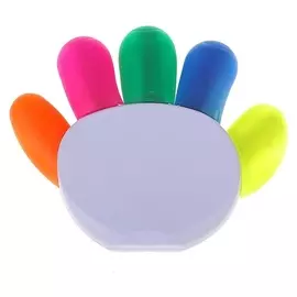 Маркер-текстовыделитель «Рука» 5 цветов