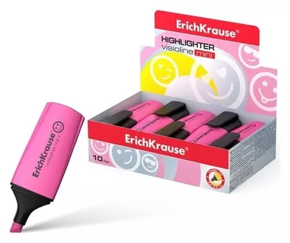 Маркер текстовыделитель Visioline Mini, розовый флуоресцентный