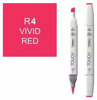 Маркер Touch brush двухсторонний цв.004 красный яркий, 1210004