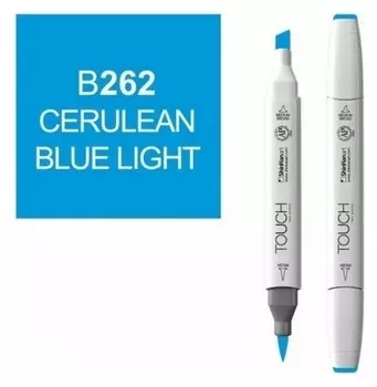 Маркер Touch brush двухсторонний цв.262 лазурный голубой, 1210262