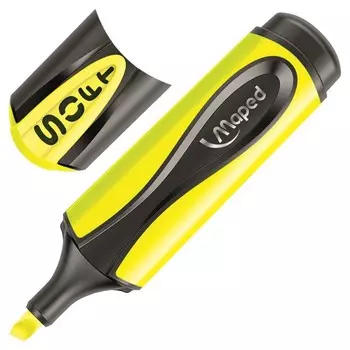 Маркер выделитель текста Maped Ultra Soft мягкий наконечник 1-5 мм жёлтый