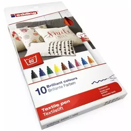 Маркеры для ткани Edding 4600 набор 10 шт., ассорти, тонкий наконечник 1 мм