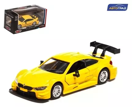 Машина металлическая BMW M4 Dtm, 1:44, инерция, открываются двери, цвет жёлтый