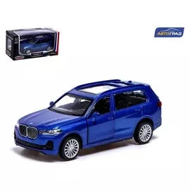 Машина металлическая BMW X7, 1:44, инерция, открываются двери, цвет синий