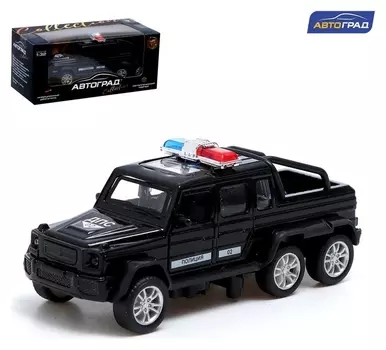 Машина металлическая «Джип 6X6 спецслужбы», 1:32, инерция, цвет чёрный