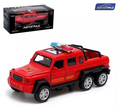 Машина металлическая «Джип 6X6 спецслужбы», 1:32, инерция, цвет красный